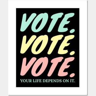 VOTE VOTE VOTE 2020 Pastel Typography Posters and Art